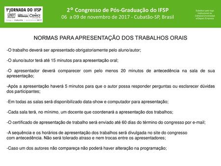 2° Congresso de Pós-Graduação do IFSP