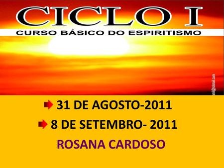 31 DE AGOSTO-2011 8 DE SETEMBRO- 2011 ROSANA CARDOSO.