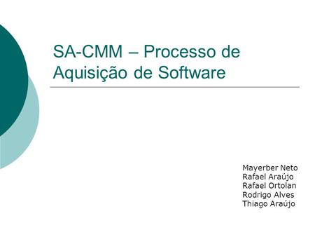 SA-CMM – Processo de Aquisição de Software