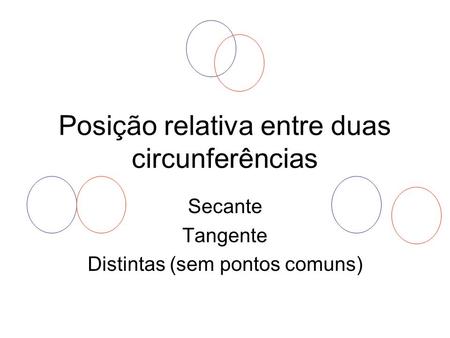 Posição relativa entre duas circunferências