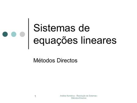 Sistemas de equações lineares
