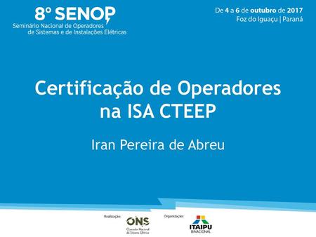 Certificação de Operadores na ISA CTEEP