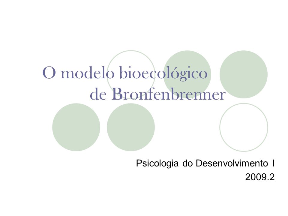 O modelo bioecológico de Bronfenbrenner - ppt carregar