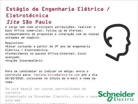 Estágio de Engenharia Elétrica / Eletrotécnica Site São Paulo