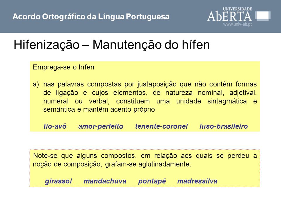 AOLP ACORDO ORTOGRÁFICO DA LÍNGUA  - CiFEFiL