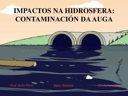 Impactos na hidrosfera: contaminación da auga