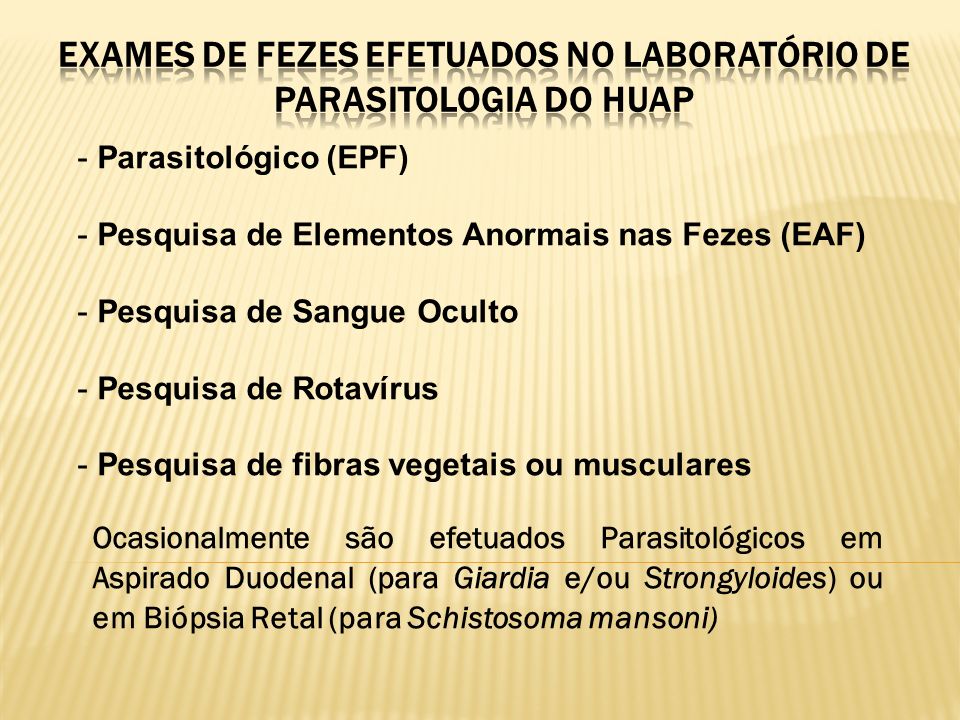 oxiurus exame de fezes)