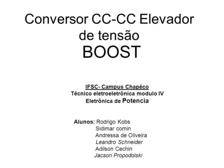 Conversor CC-CC Elevador de tensão