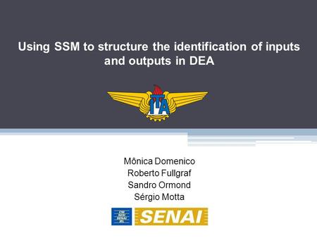 Using SSM to structure the identification of inputs and outputs in DEA