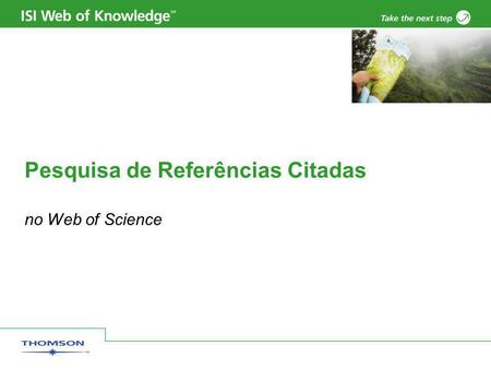 Pesquisa de Referências Citadas no Web of Science.