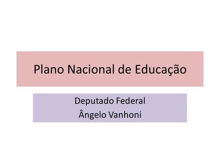 Plano Nacional de Educação