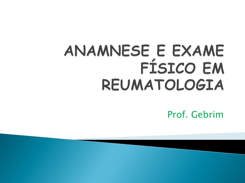 Modelo de Anamnese em Reumatologia, Trabalhos Fisioterapia