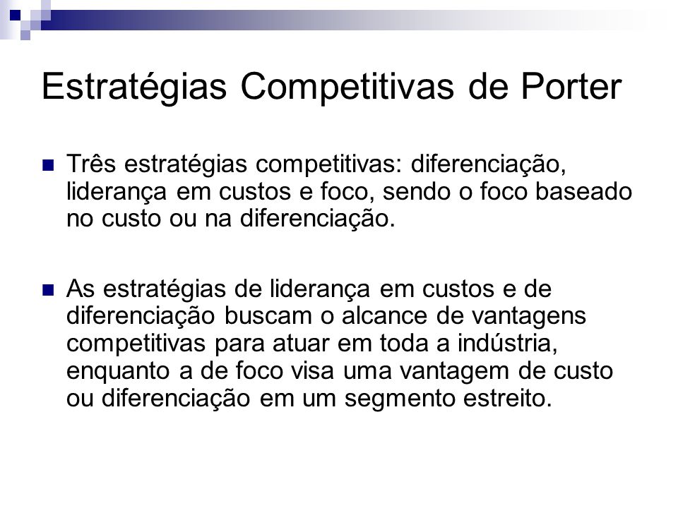 Estratégias Competitivas de Porter