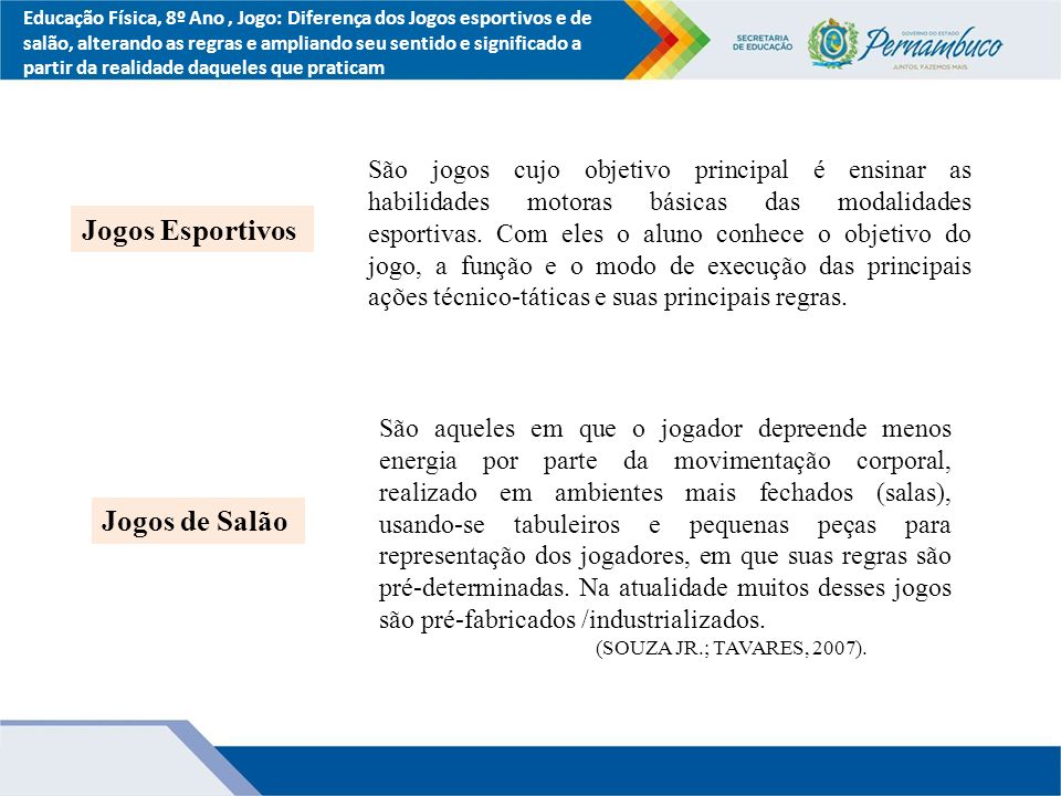 JOGOS DE SALÃO EDUCAÇÃO FÍSICA, 8º Ano do Ensino Fundamental - ppt