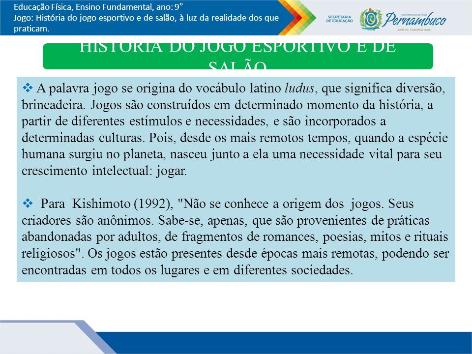 Jogo - História Do Jogo Esportivo e de Salão, À Luz Da Realidade Dos Que  Praticam, PDF, Voleibol