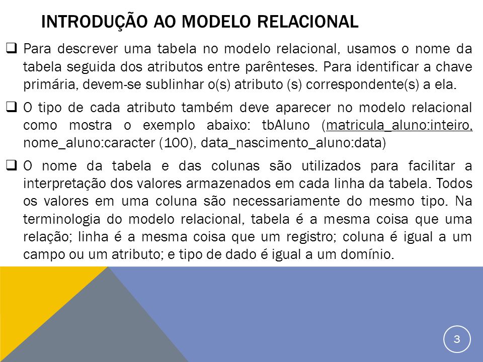 Introdução ao modelo relacional