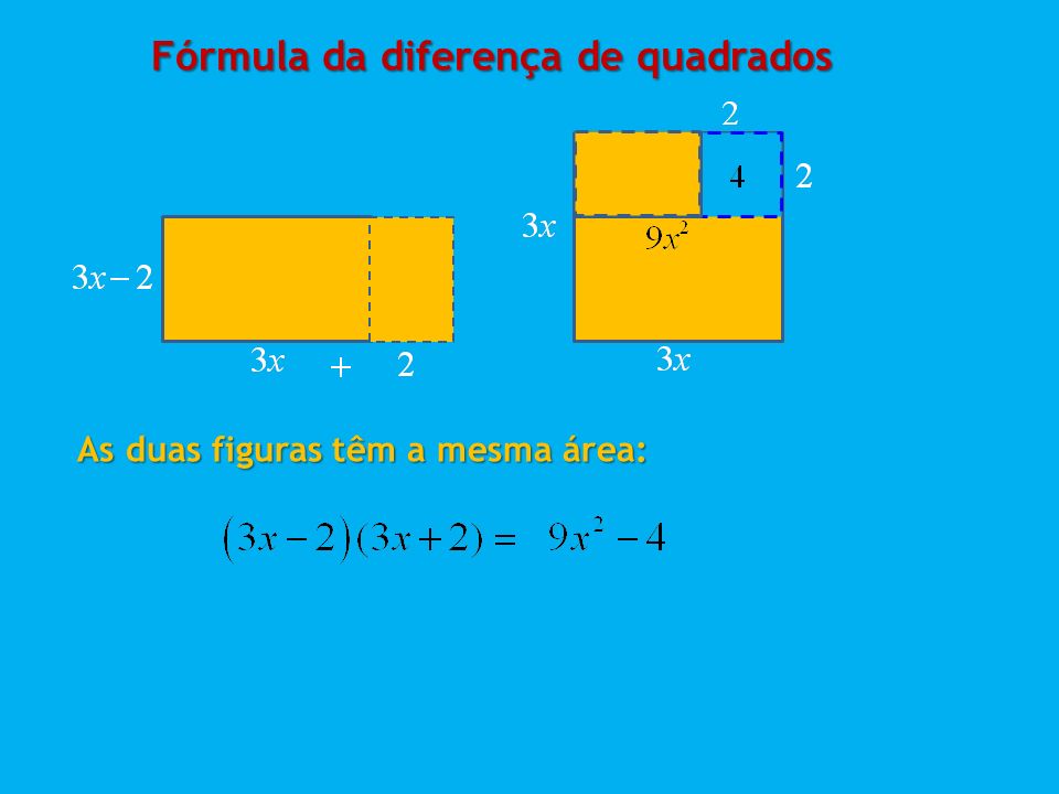Fórmula da diferença de quadrados