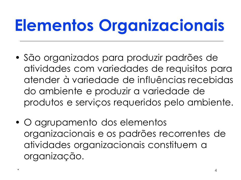 Elementos Organizacionais