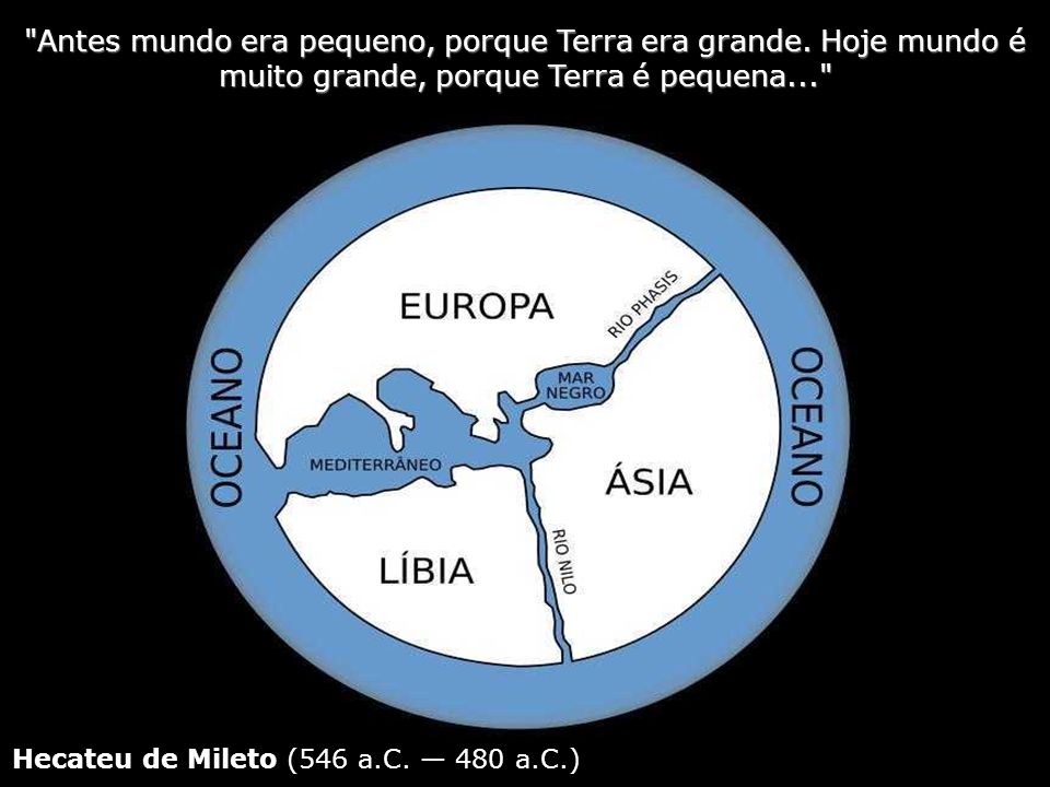 Antes mundo era pequeno, porque Terra era grande