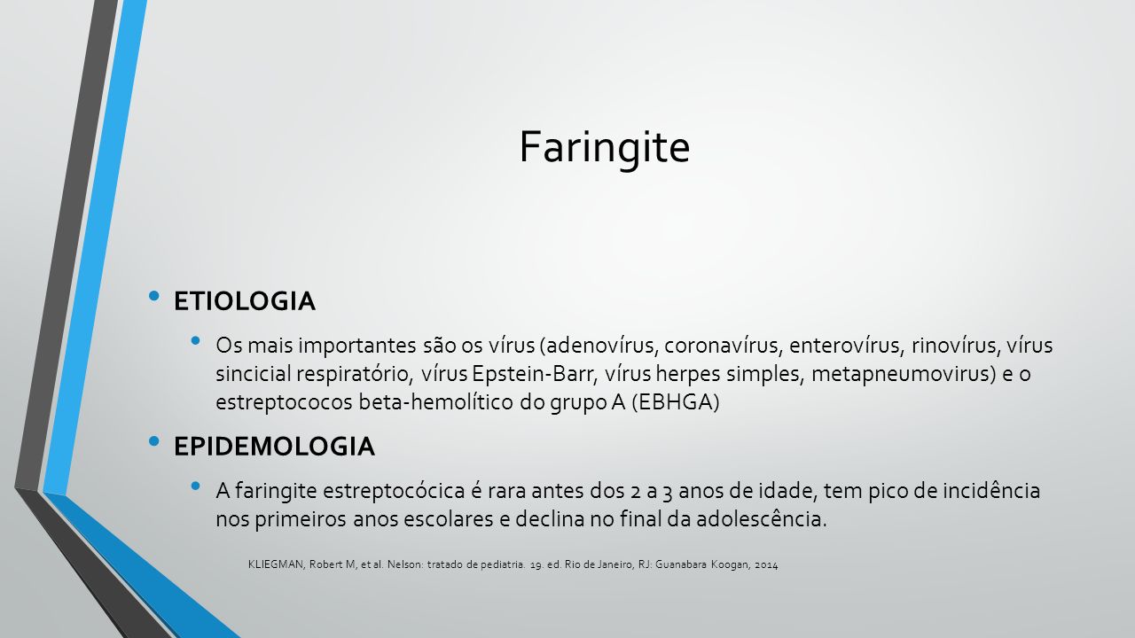 Faringite ETIOLOGIA EPIDEMOLOGIA