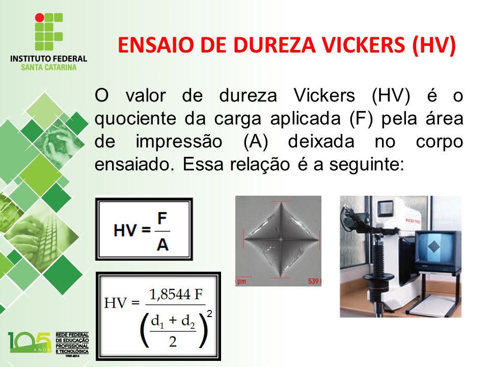 ENSAIO DE DUREZA VICKERS (HV)