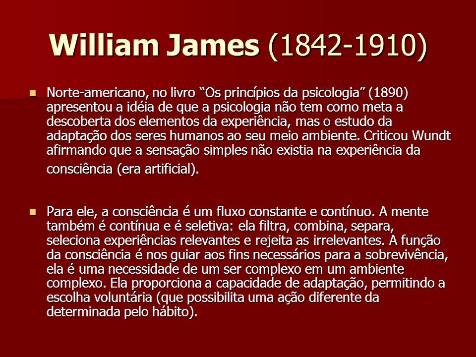 A Influência do Funcionalismo de William James na Psicologia da