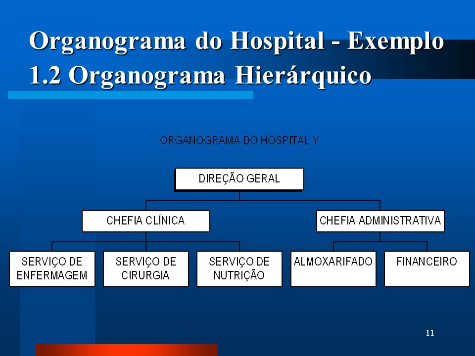 Organograma do Hospital - Exemplo 1.2 Organograma Hierárquico