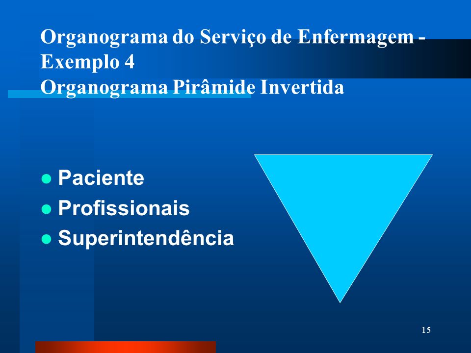 Organograma do Serviço de Enfermagem - Exemplo 4 Organograma Pirâmide Invertida
