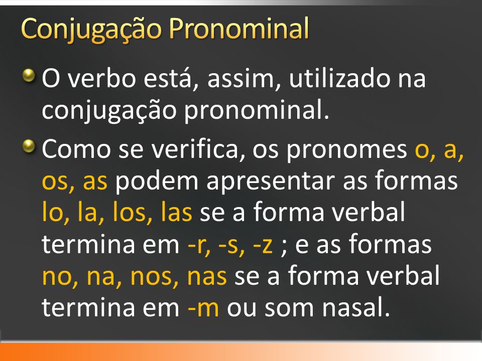 Conjugação pronominal