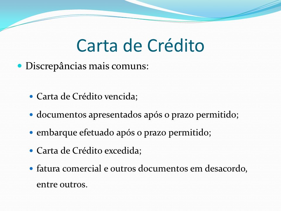 Carta de Crédito Publicação 600 (UCP 600) - ppt video 