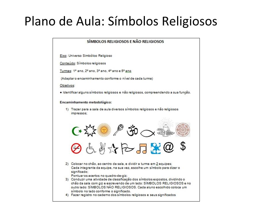 Plano de Aula: Símbolos Religiosos