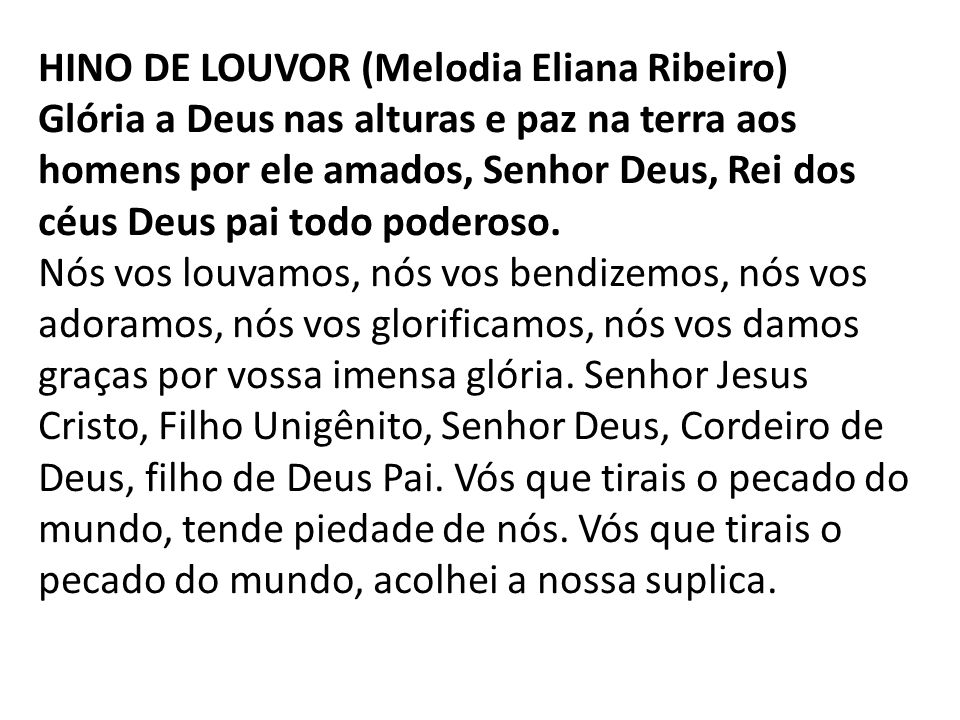 HINO DE LOUVOR (Melodia Eliana Ribeiro)