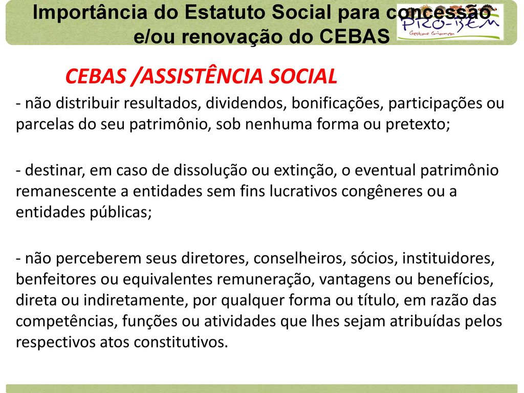 CEBAS /ASSISTÊNCIA SOCIAL