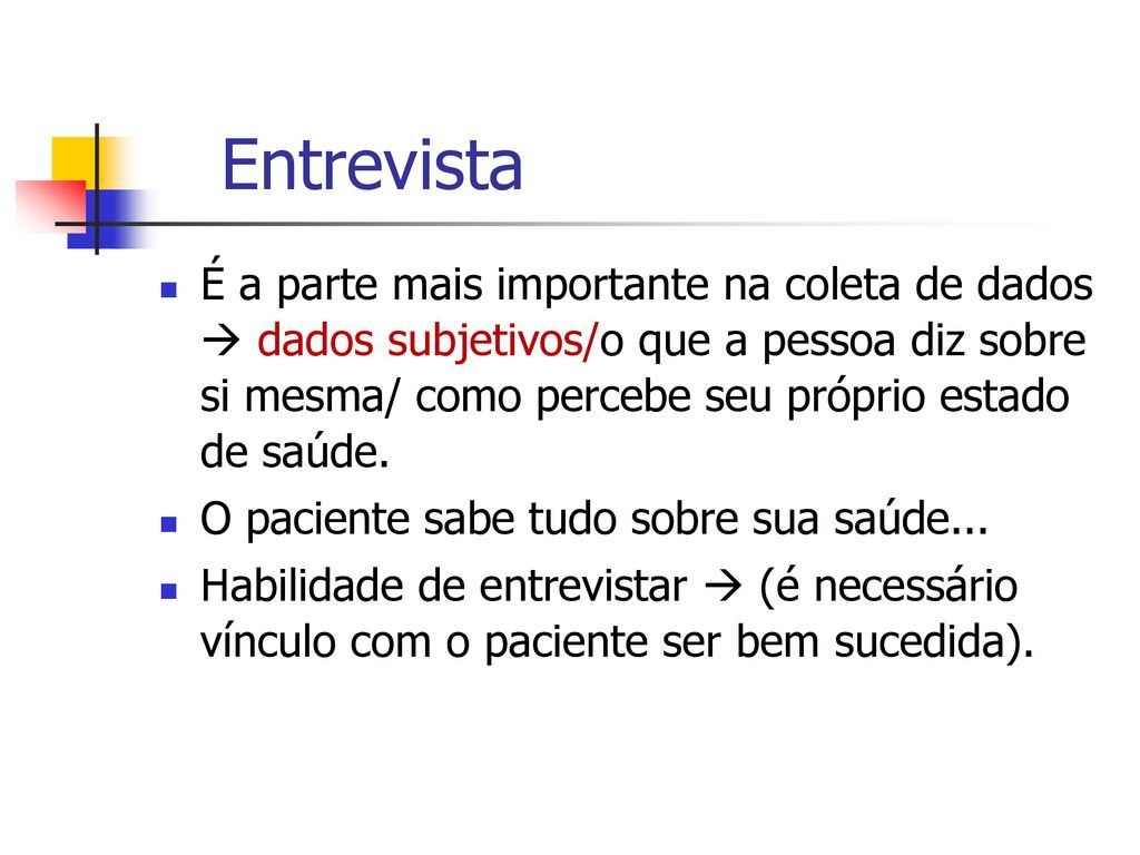 ANAMNESE (COLETA DE DADOS) - ppt carregar