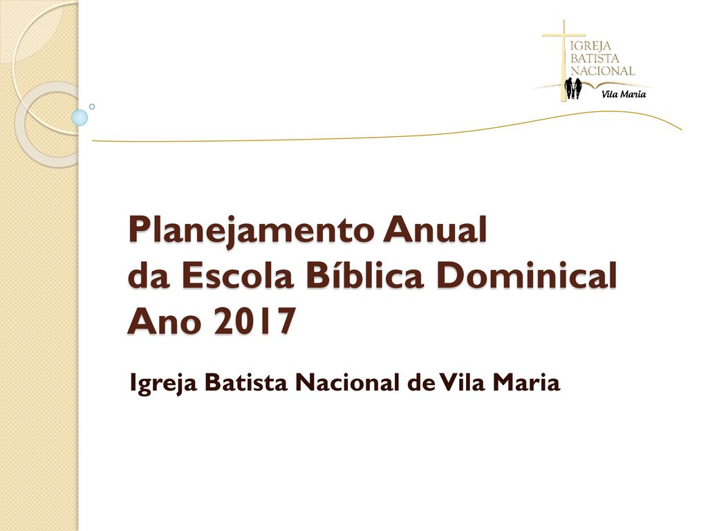 Planejamento Anual da Escola Bíblica Dominical Ano 2017