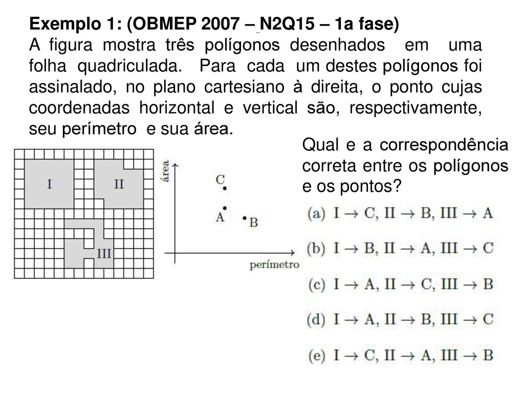 Exemplo 1: (OBMEP 2007 – N2Q15 – 1a fase)