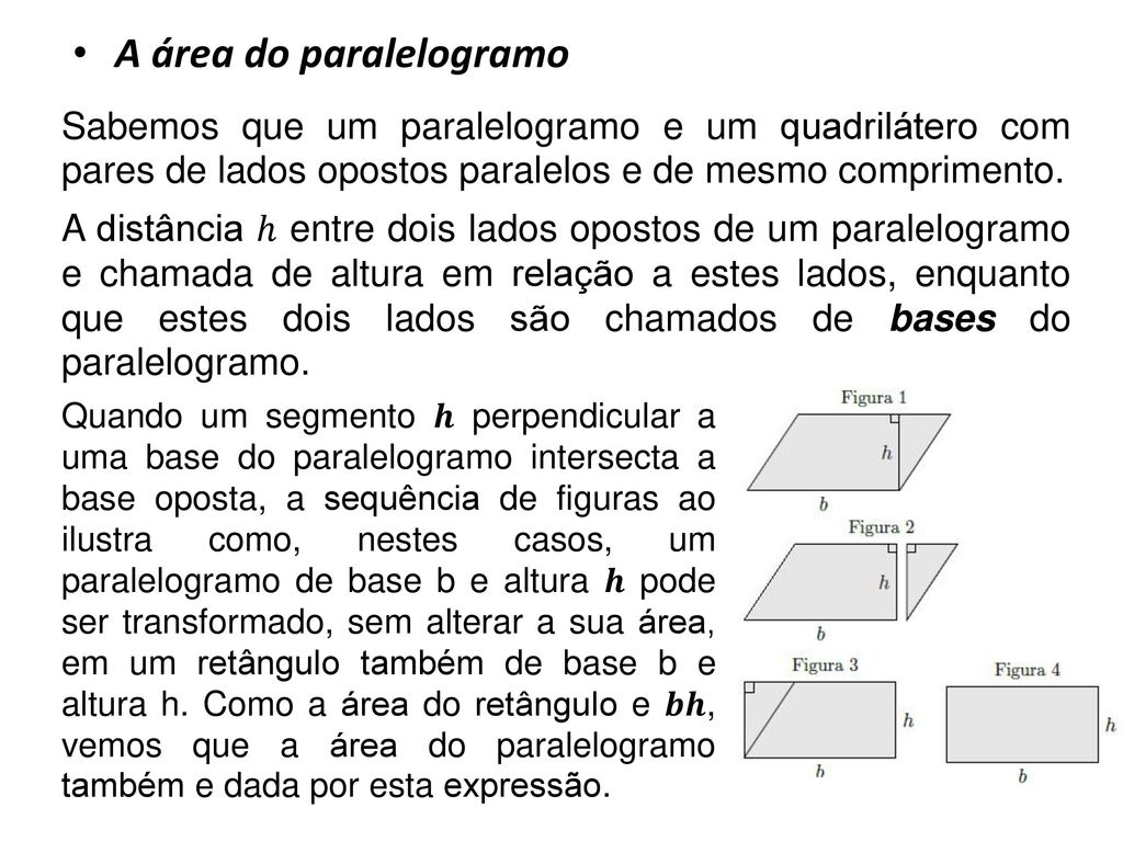 A área do paralelogramo