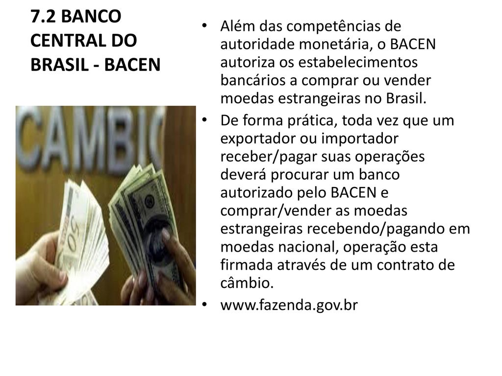 7.2 BANCO CENTRAL DO BRASIL - BACEN