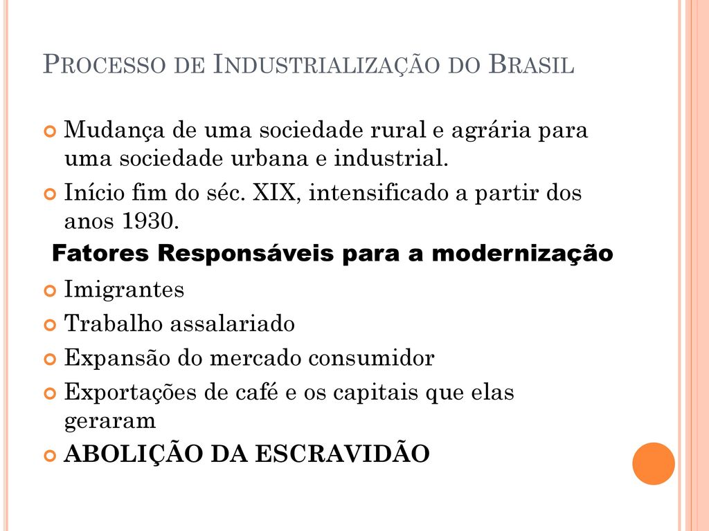 Processo de Industrialização do Brasil