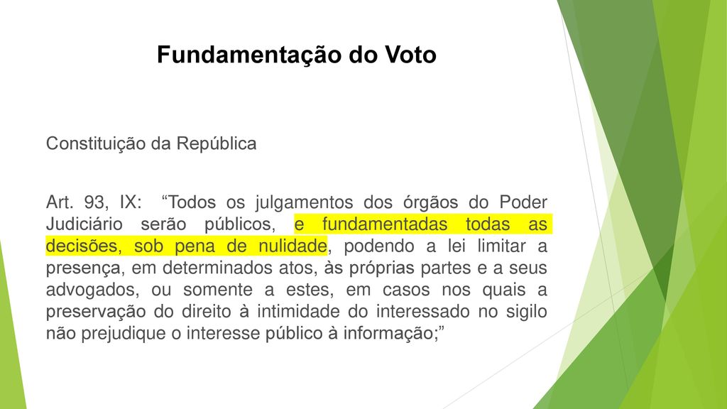Fundamentação do Voto Constituição da República