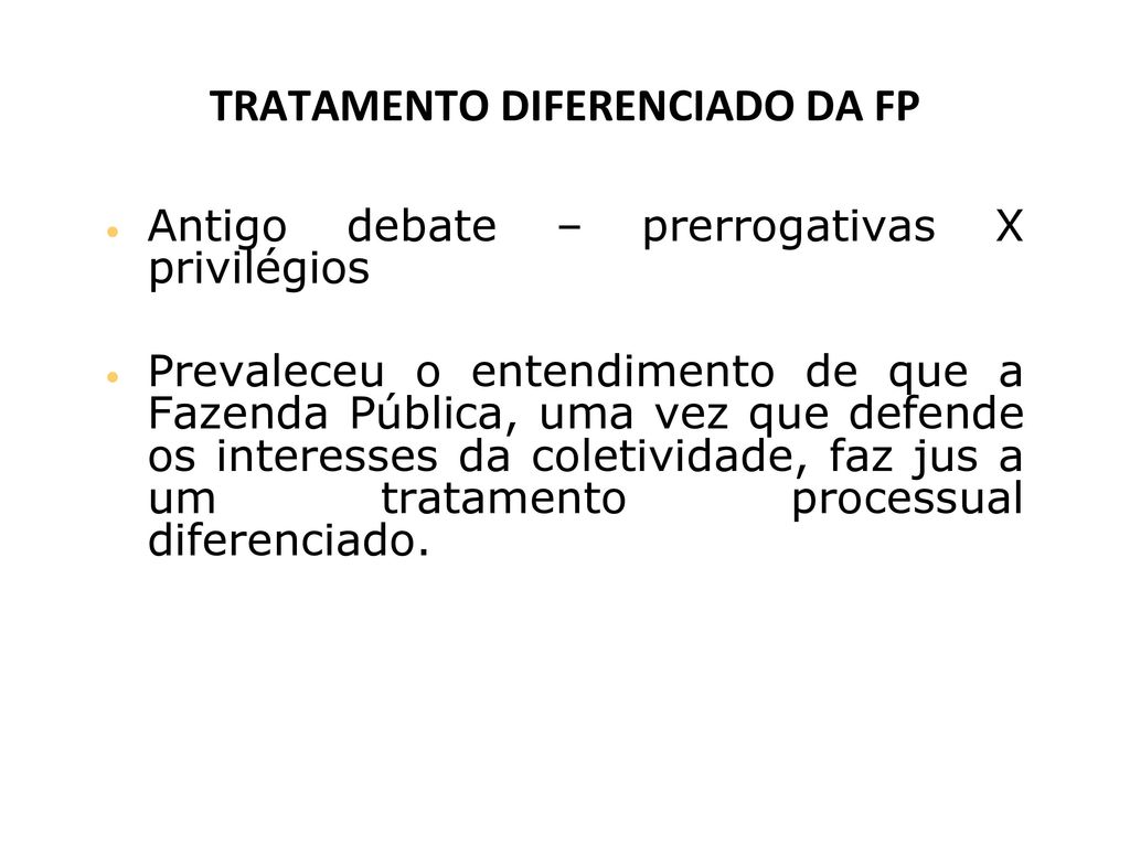 TRATAMENTO DIFERENCIADO DA FP