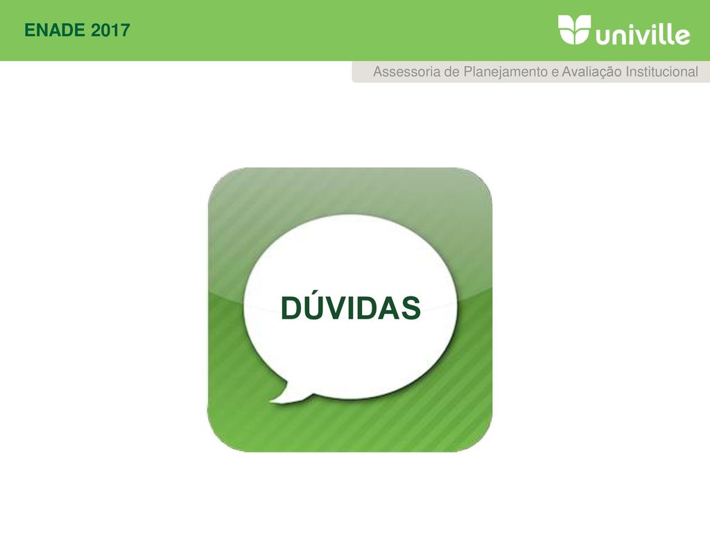 ENADE 2017 DÚVIDAS