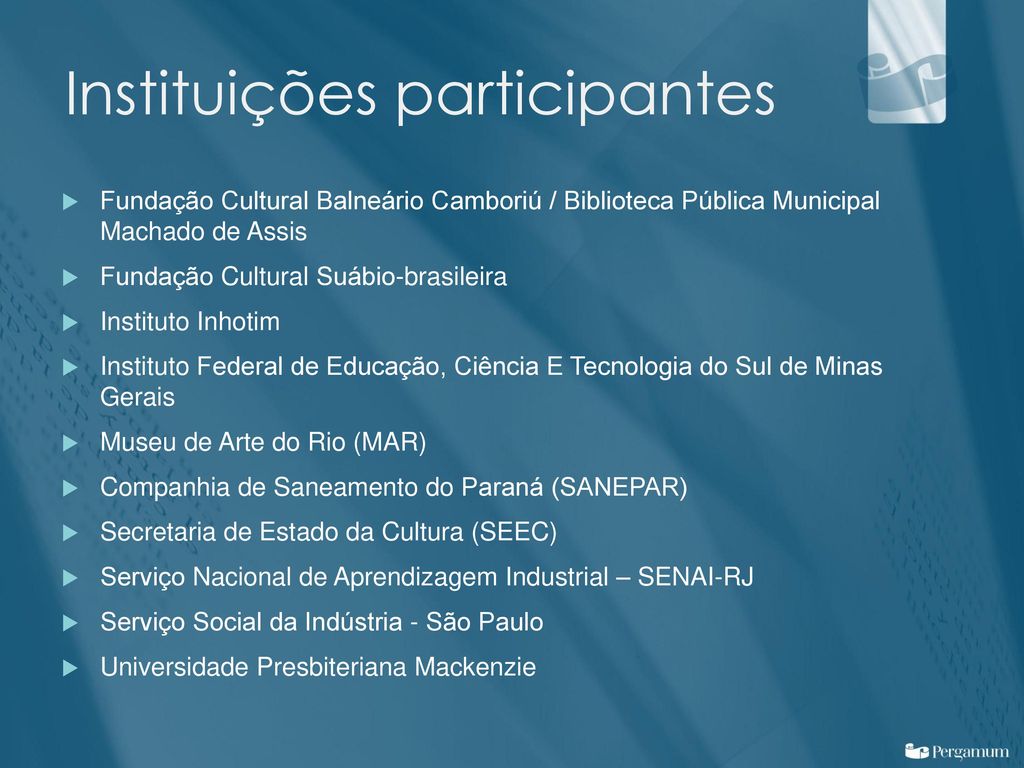 Instituições participantes