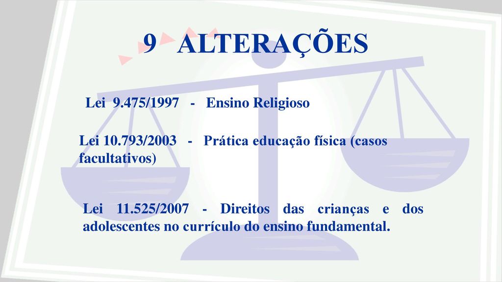 9 ALTERAÇÕES Lei 9.475/ Ensino Religioso