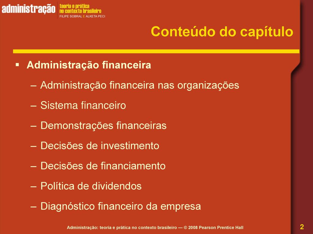 Conteúdo do capítulo Administração financeira