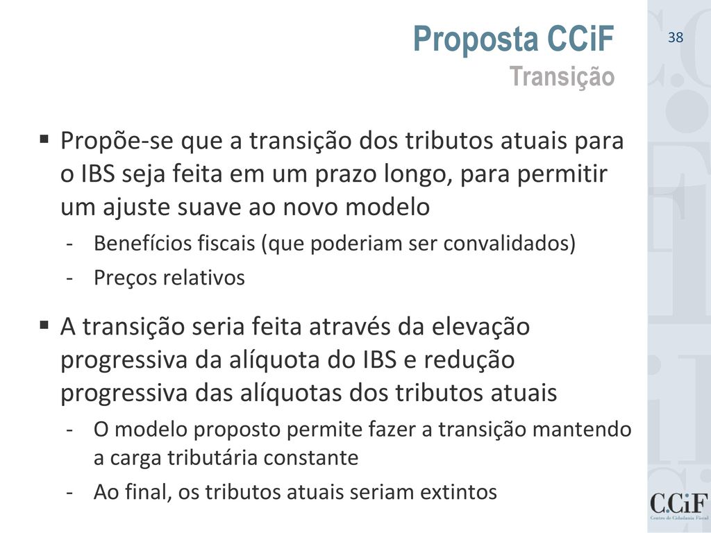 Proposta CCiF Transição