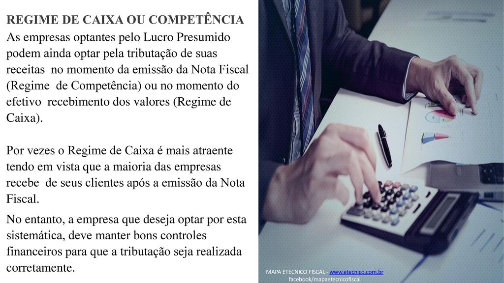 REGIME DE CAIXA OU COMPETÊNCIA