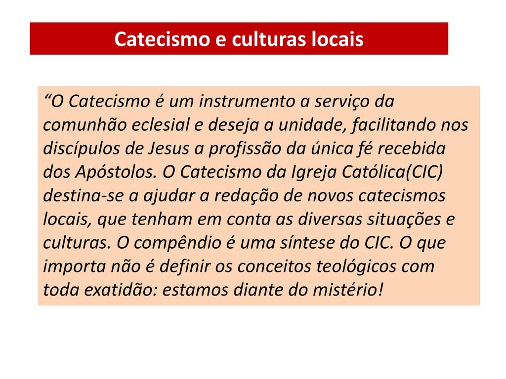 Catecismo e culturas locais