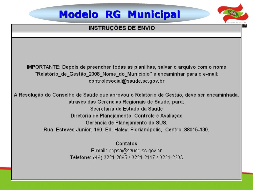Modelo RG Municipal