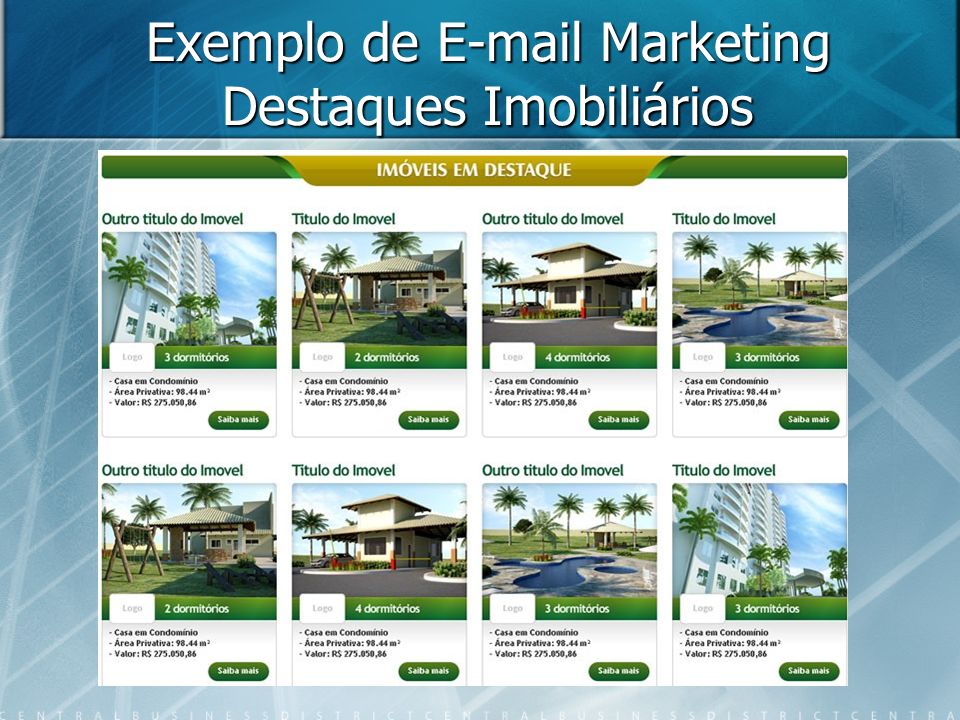 Exemplo de  Marketing Destaques Imobiliários